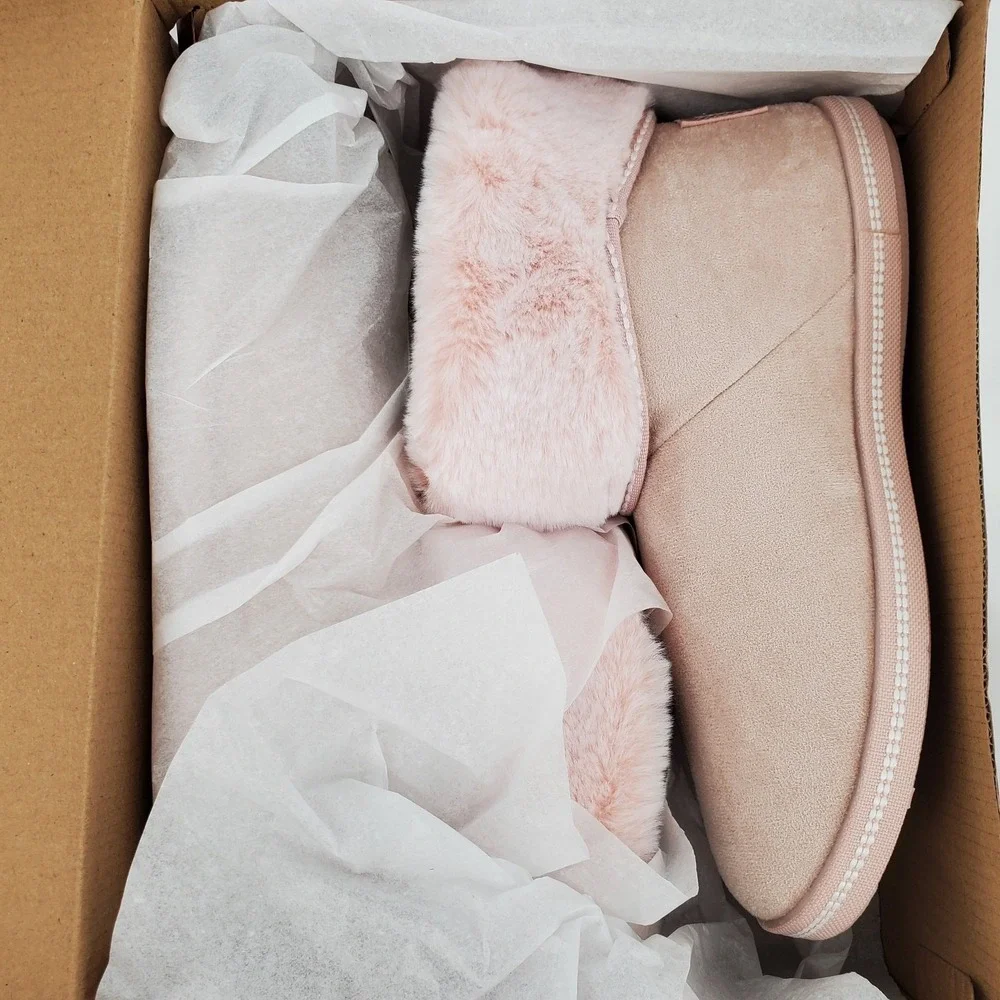 Skechers‎ Cozy Campfire Slipper Boots Faux Fur Meant to Be Blush Womens 7.5 New